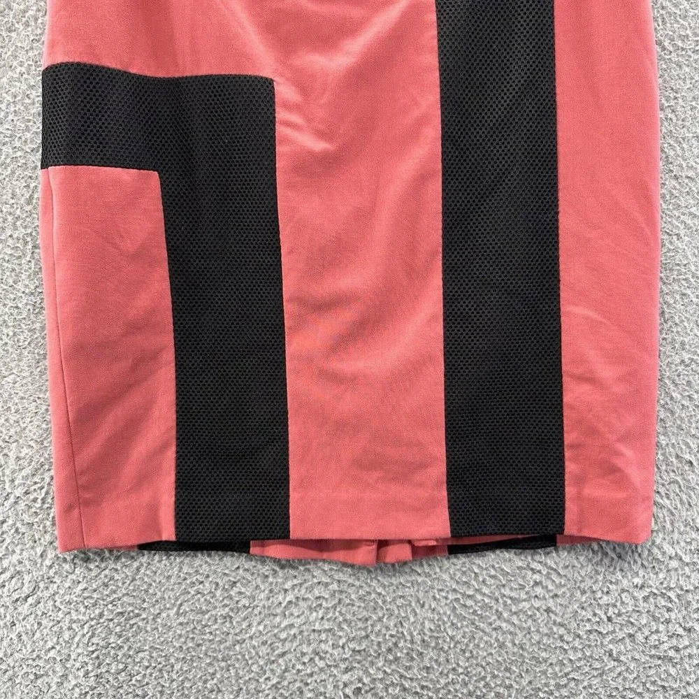Nine West‎ Skirt Women's 8 Coral & Black Lined Back Slit Tube Skirt Women's 8